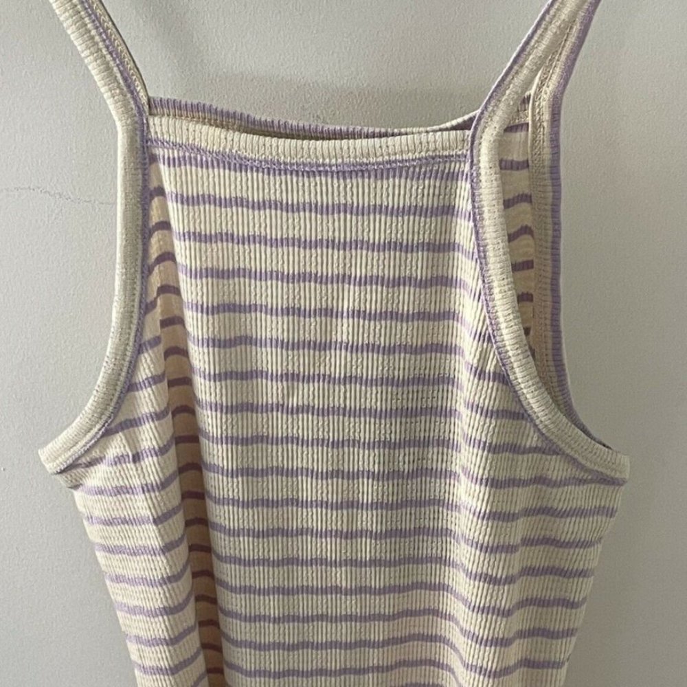 VMOYA Singlet Crop Top with Stripes